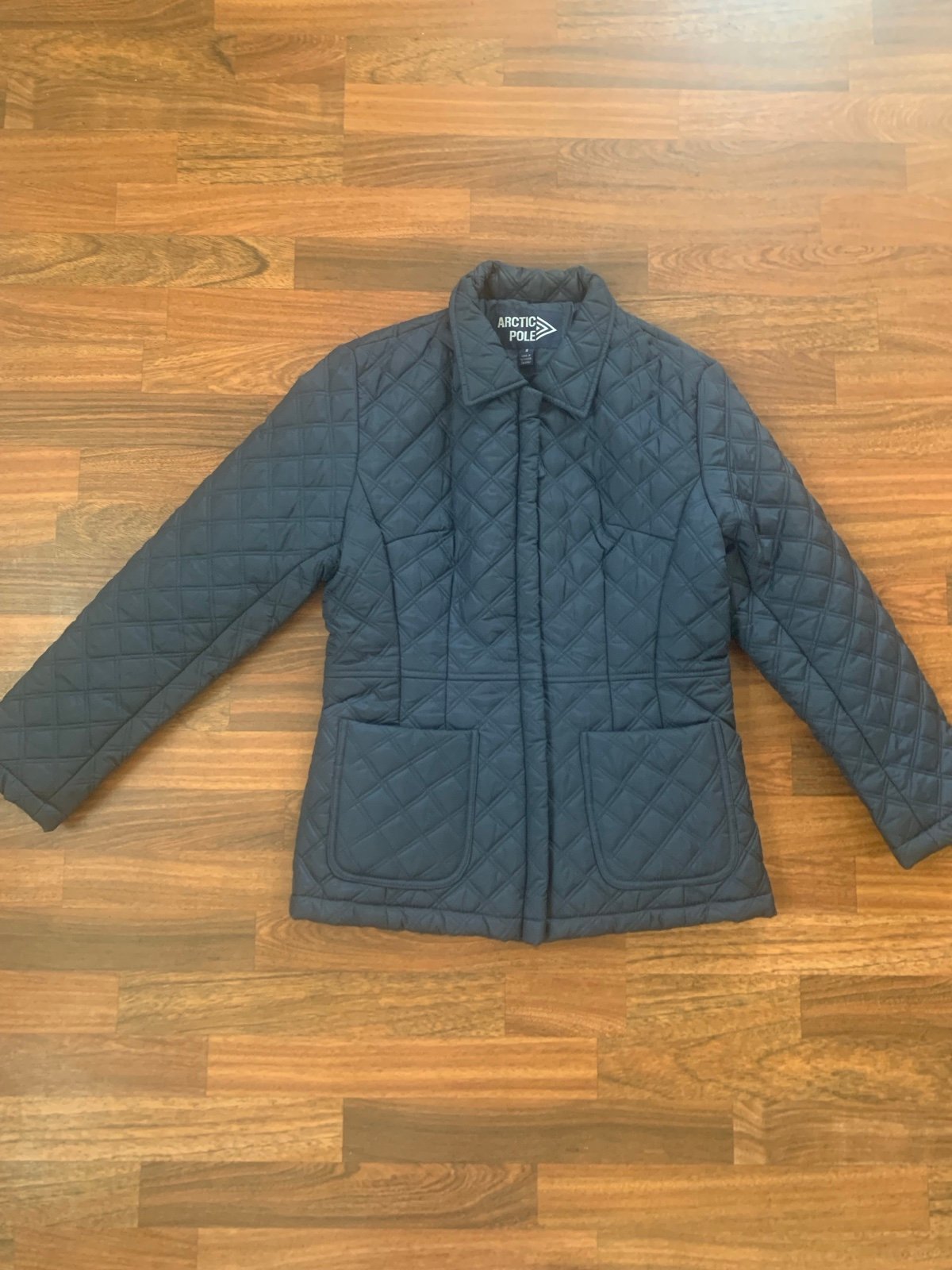 Arctic Pole Quilted Jacket Coat Women’s Small Navy Blue Pockets