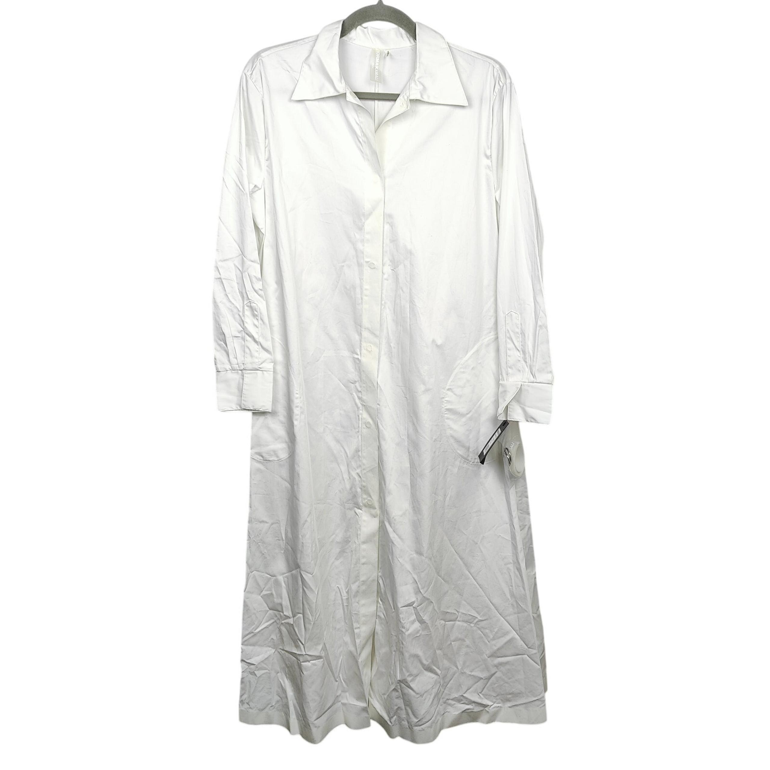 Norma Kamali Boyfriend NK Shirt A-Line Dress Womens XS NWT White Midcalf Midi