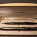 SHEAFFER BALANCE JUNIOR GREEN STRIATED FOUNTAIN PEN & PENCIL SET W BOX 14K NIB