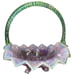 Fenton Pink Chiffon Basket w/Apple Green Handle