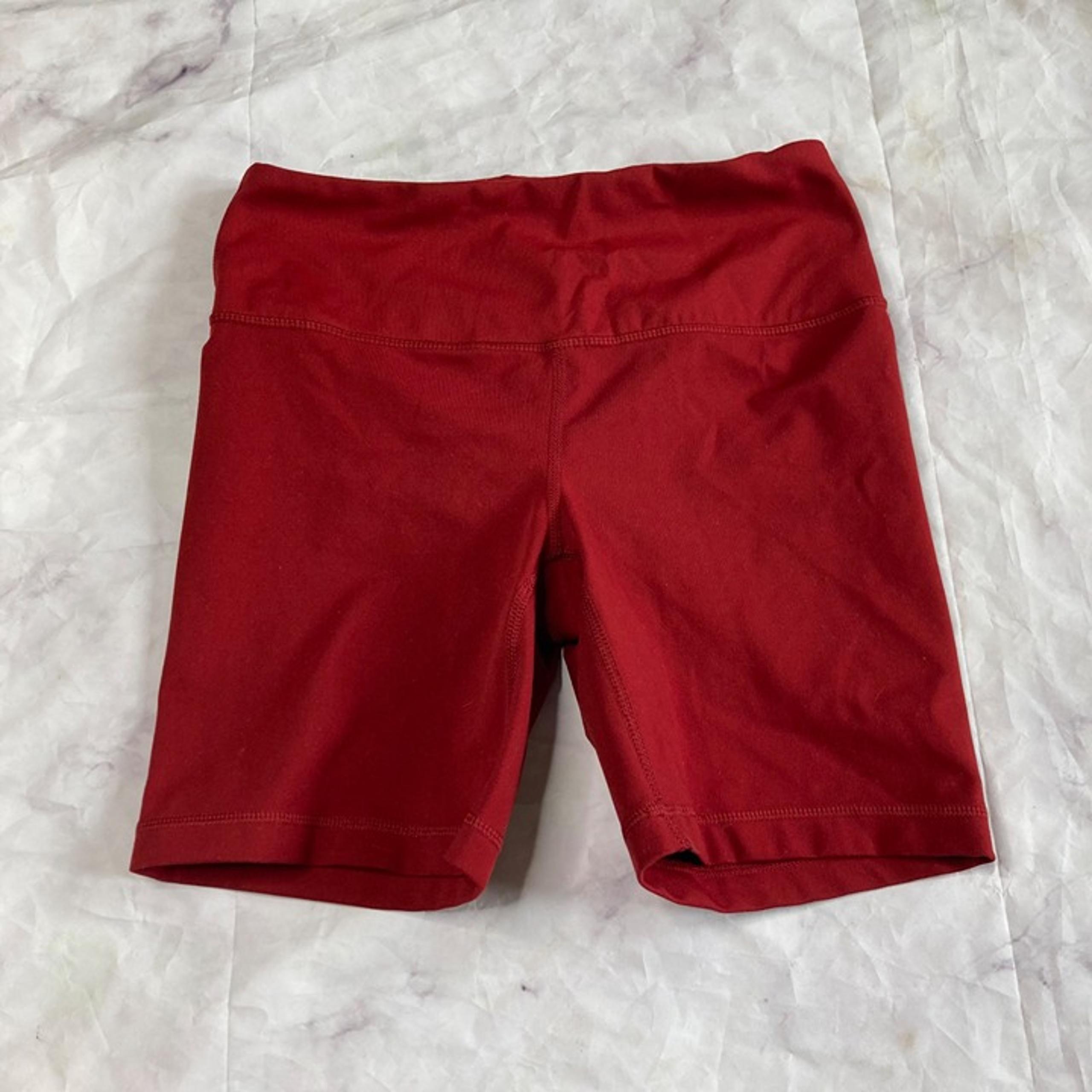 Yogalicious Lux Red Bike Shorts Women’s Size Medium Stretch Athletic