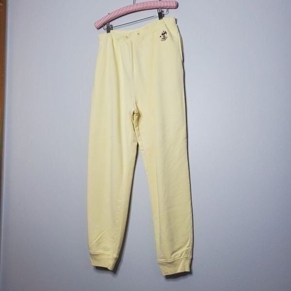 Lauren Ralph Lauren M Yellow Sailor Sweat Pants Lounge Cotton