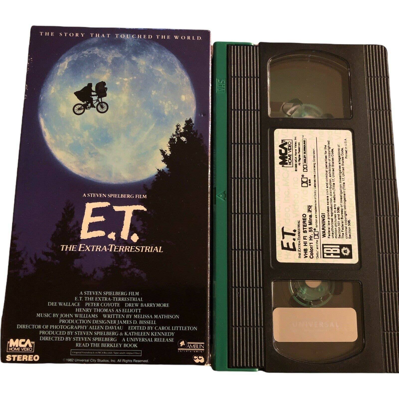 E.T. The Extra-Terrestrial VHS Video Cassette 1988 Rare Green Tape VTG 1982 ET