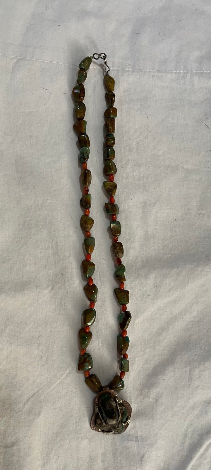 Chunky Green Turquoise and copper necklace