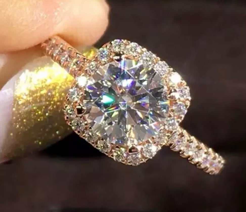 New 18k rose engagement ring
