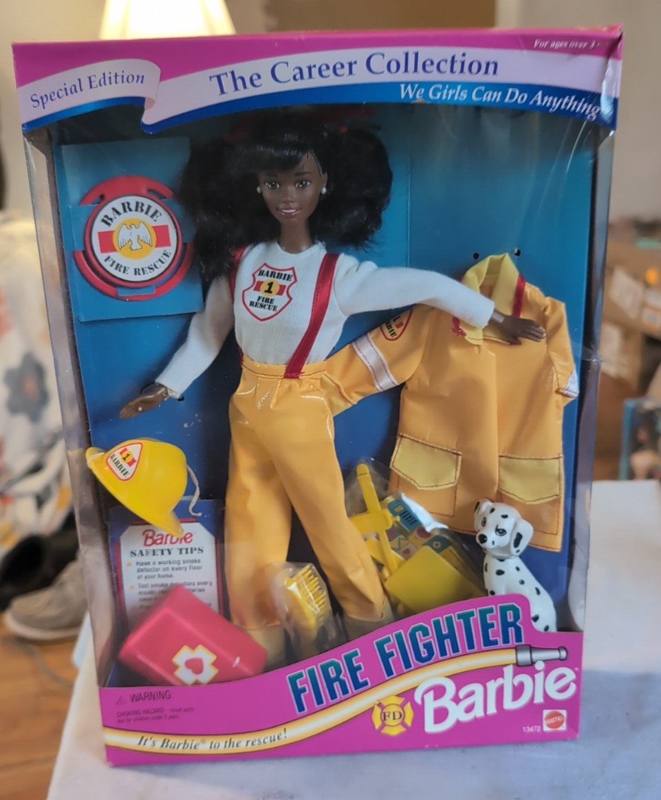 1994 Firefighter Barbie African American Rare