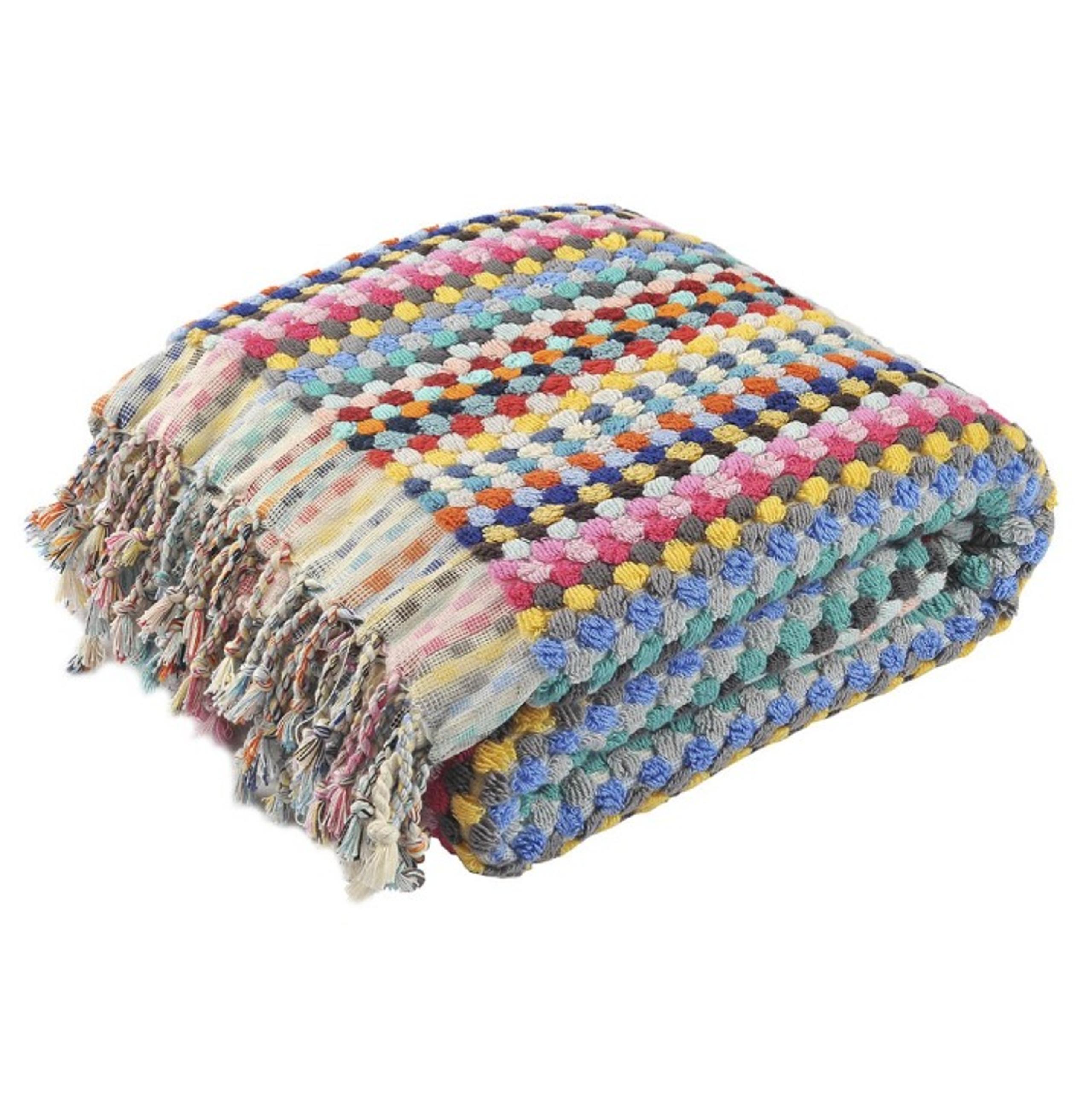 Large Gummo Pom Pom Turkish Cotton Rainbow Bath Beach Terry Towel