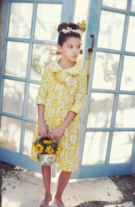 Persnickety Swiss Dress in Yellow Floral