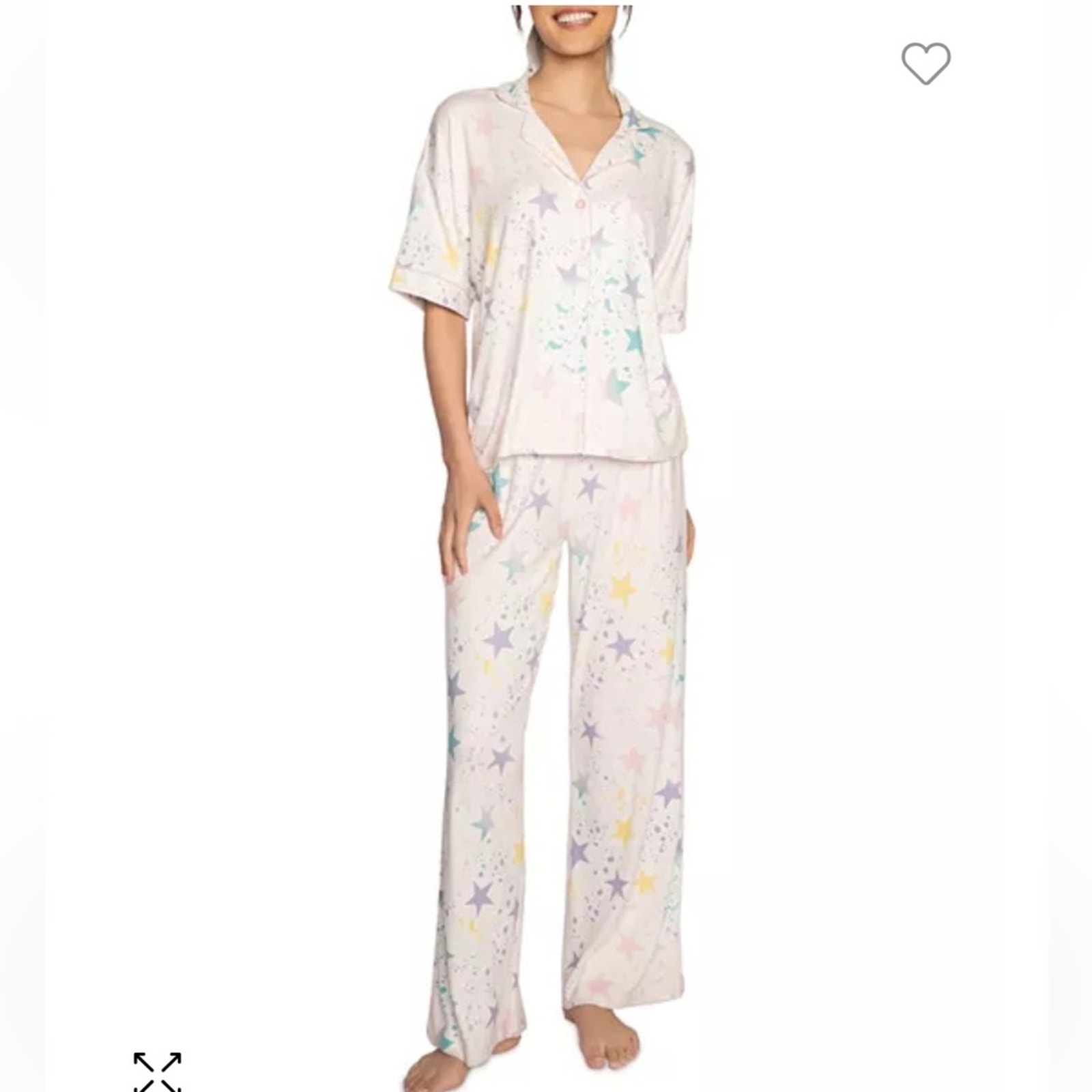 PJ Salvage Women's Star Splatter Pajama Set - Ivory - XL - New with tags