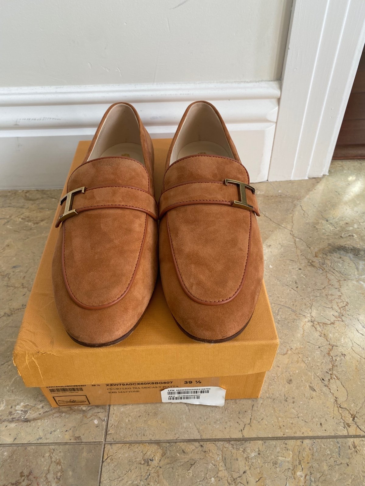 Tod’s suede leather loafer sale in Cognac sz 39.5 NWB