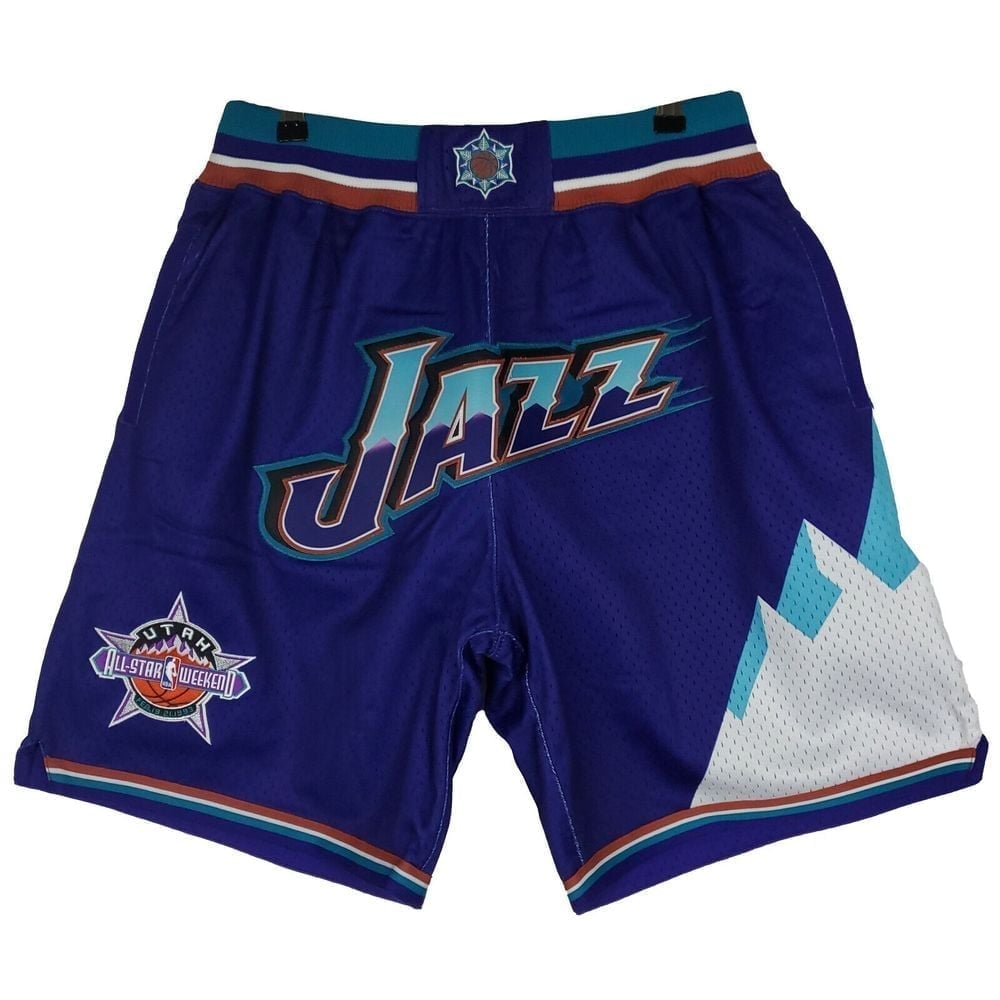 Just Don Utah Jazz Mitchell & Ness NBA L Large Jersey Shorts Purple NWT