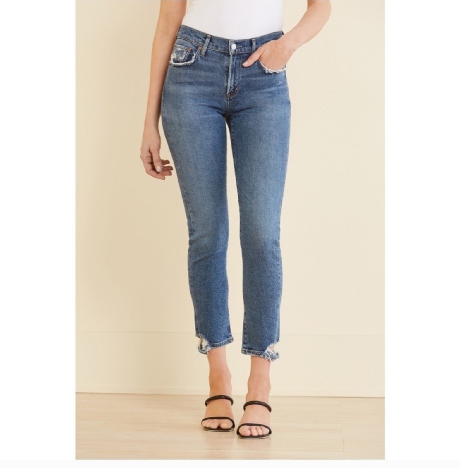 AGOLDE DENIM Toni Slim Ankle Jeans Stratosphere A133F Distressed Size 26
