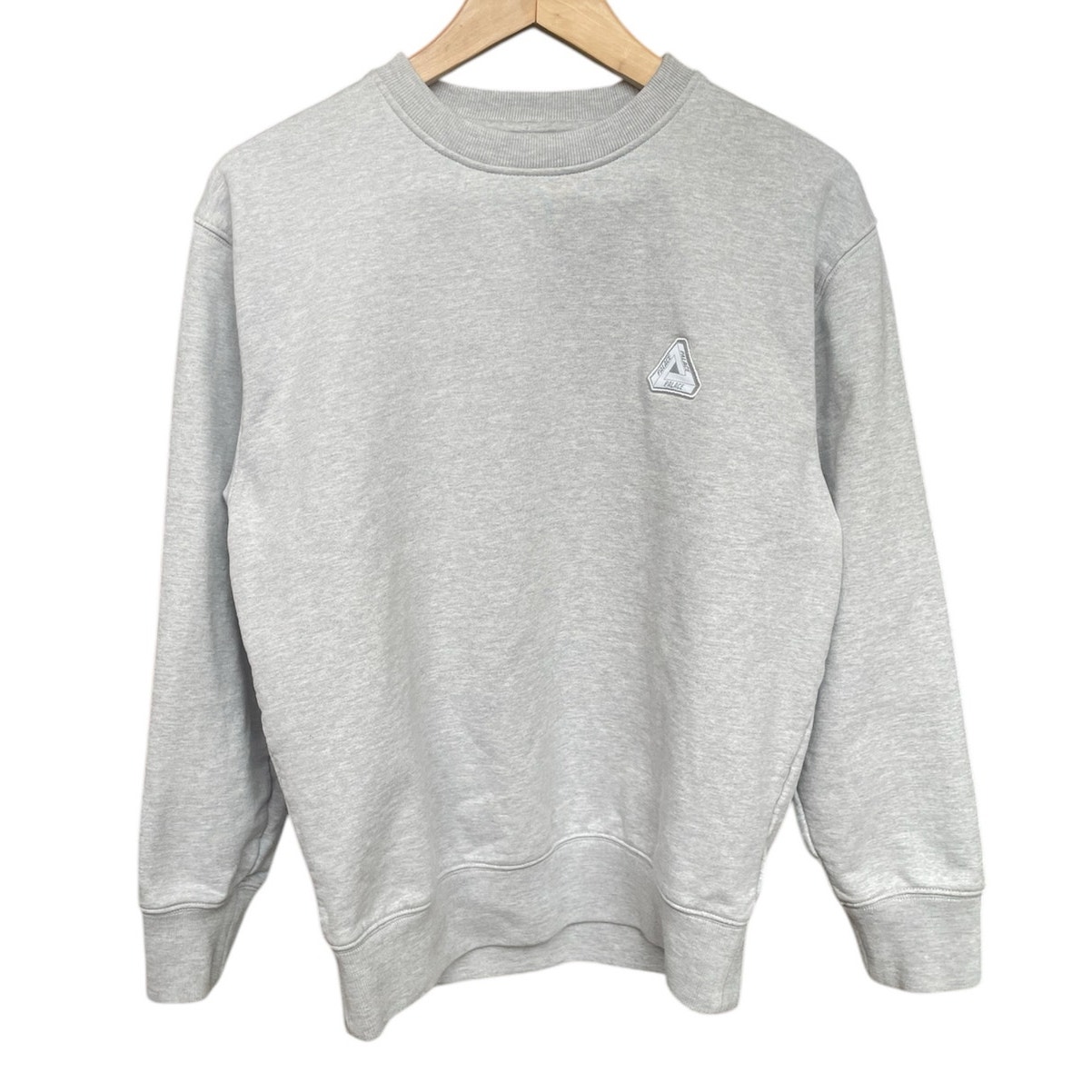 Palace Mens Sofar Crew Grey Marl Pullover Sweatshirt Size Small
