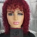 100% human hair water wave red wig