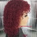 100% human hair water wave red wig