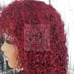 100% human hair water wave red wig