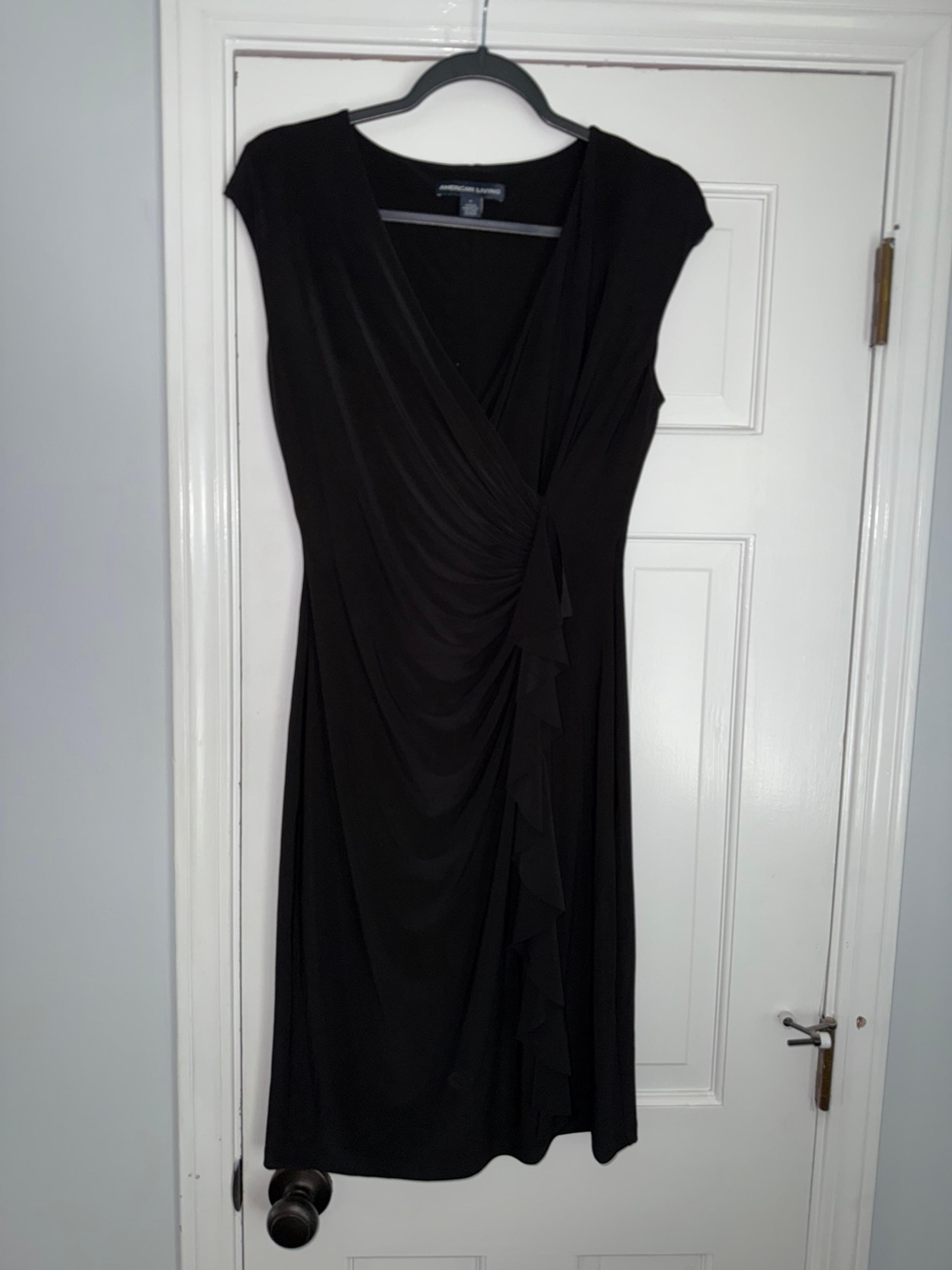 American Living Black Sleeveless Dress Side
Ruched Ruffle - Size 8