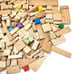 Lot Of 135 pieces Natural Wood Vintage Wooden Building Blocks & Shapes Kids Toys
