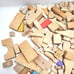 Lot Of 135 pieces Natural Wood Vintage Wooden Building Blocks & Shapes Kids Toys