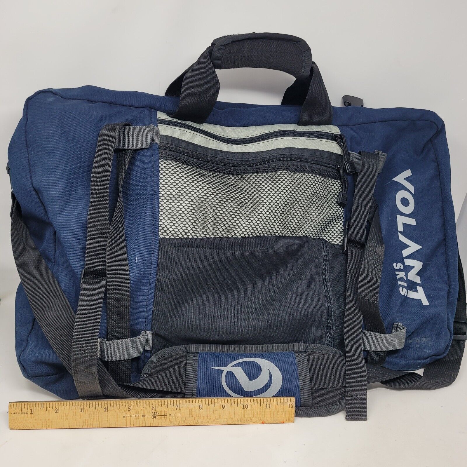Volant Ski Snowbrd Bag Blue Grey Satchel Art Portfolio Duffle Travel HUGE 24 x18