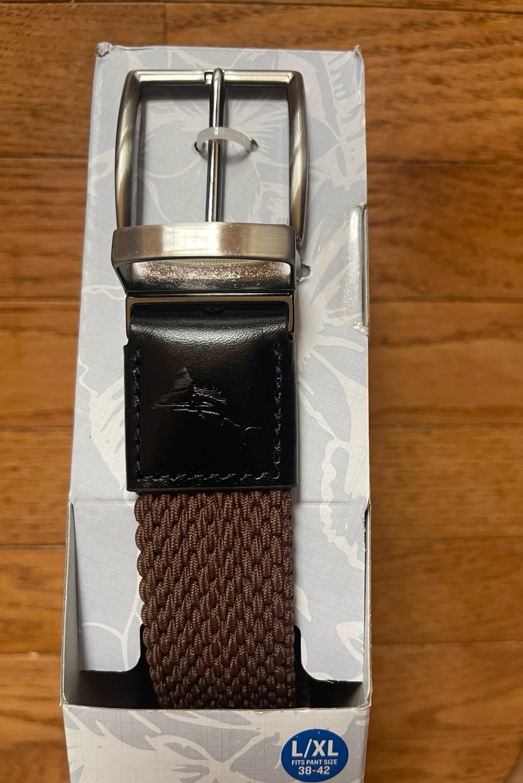 Brand New Mens Tommy Bahama Stretch Braided Reversible Belt Brown / Black XL