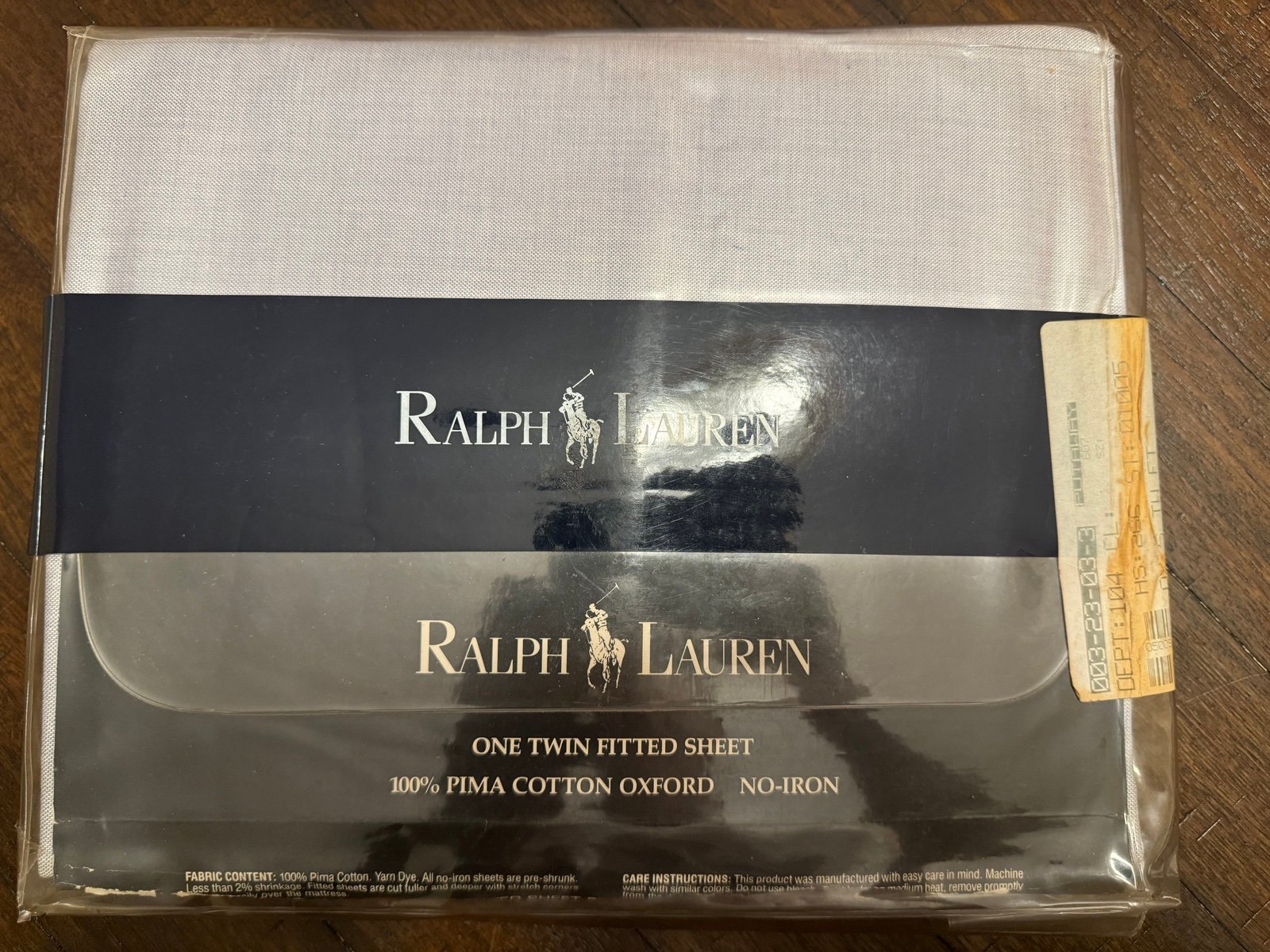 Vtg 90s Deadstock Light Blue Cotton Pima Oxford Twin Fitted Sheet Ralph Lauren A