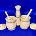 Romanian Folk Art Wood Condiment Spice Holder Salt Pepper Shaker Cooking Kitchen