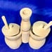 Romanian Folk Art Wood Condiment Spice Holder Salt Pepper Shaker Cooking Kitchen