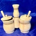 Romanian Folk Art Wood Condiment Spice Holder Salt Pepper Shaker Cooking Kitchen