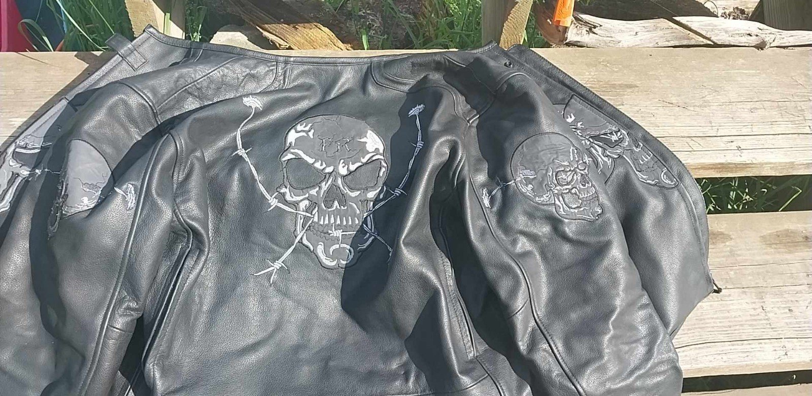 First racing motorcycle leather jacket