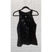 White House Black Market Med Black Halter Sequin Striped Club Career Party WHBM
