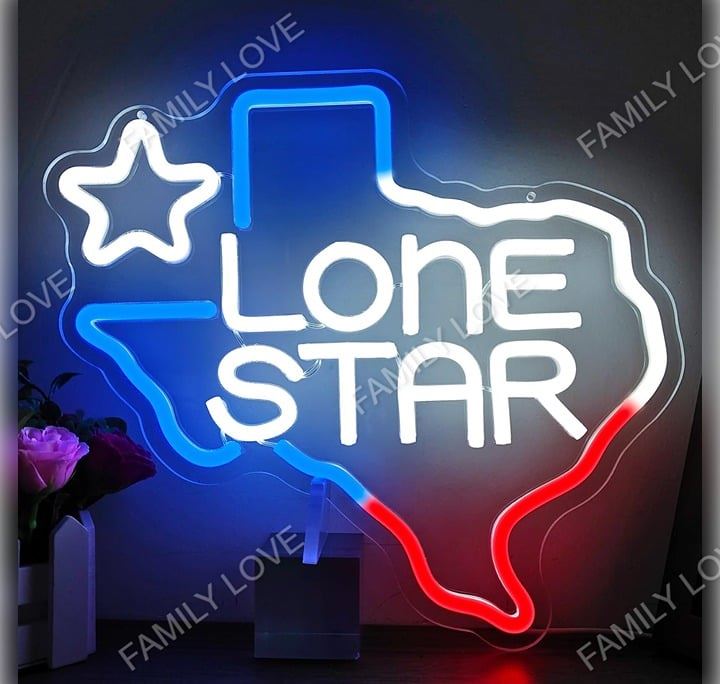 NEW Texas Lone Star Dimmable LED Light Neon Sign ( Beer Signs Wall Bar Dallas