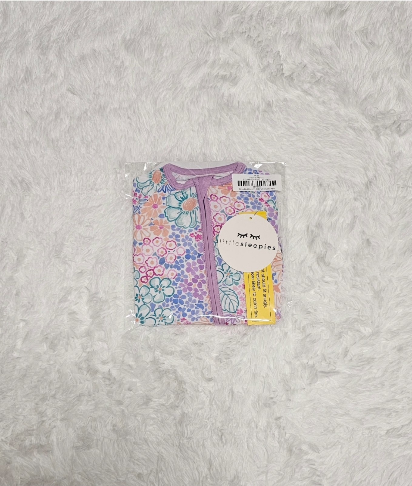 Little Sleepies DOODLE BLOOMS Floral Zippy Pajamas 3-6 Months NIB NEW