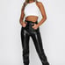 white fox Boutique black leather pants