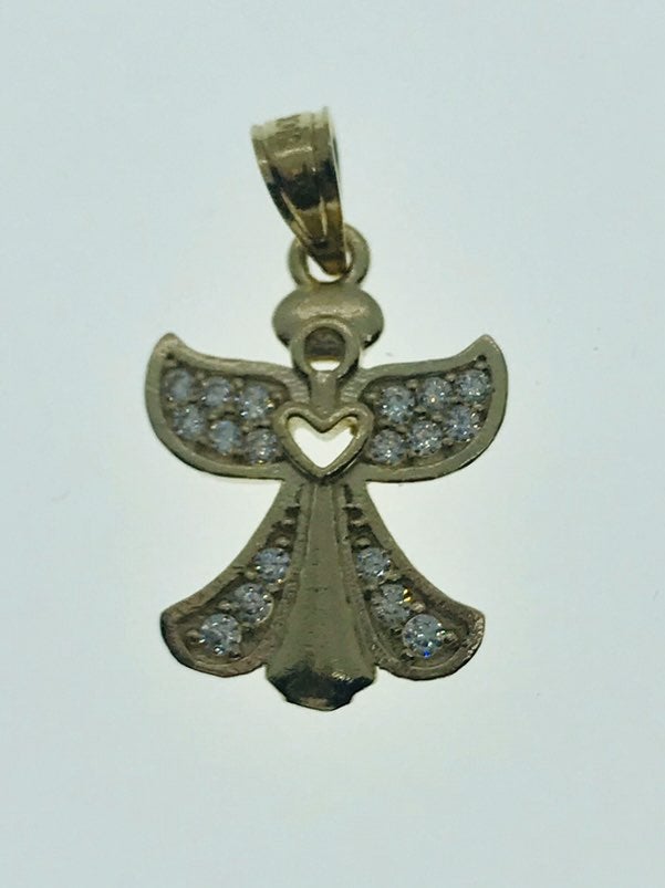 10k Real Yellow Gold Angel with ziconia
