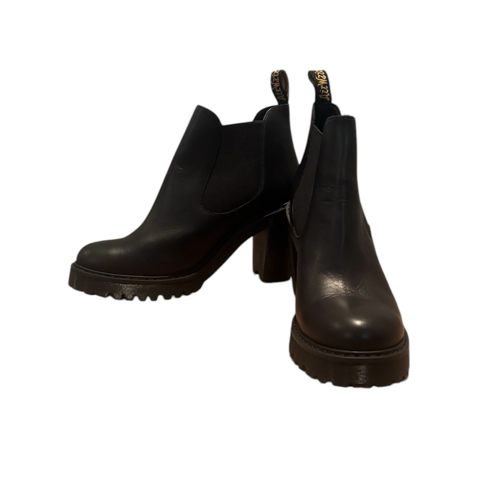 Dr. Martens Hurston Leather Heeled Chelsea Boots Black Size 11