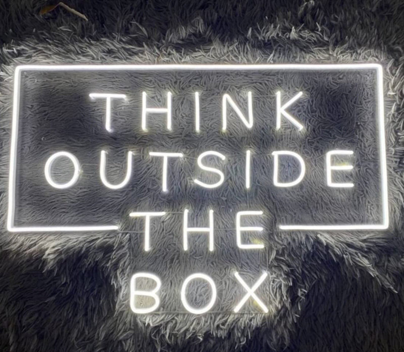 Inspiring Bright White “Think Outside the Box” LED Night Light Motivation Decora