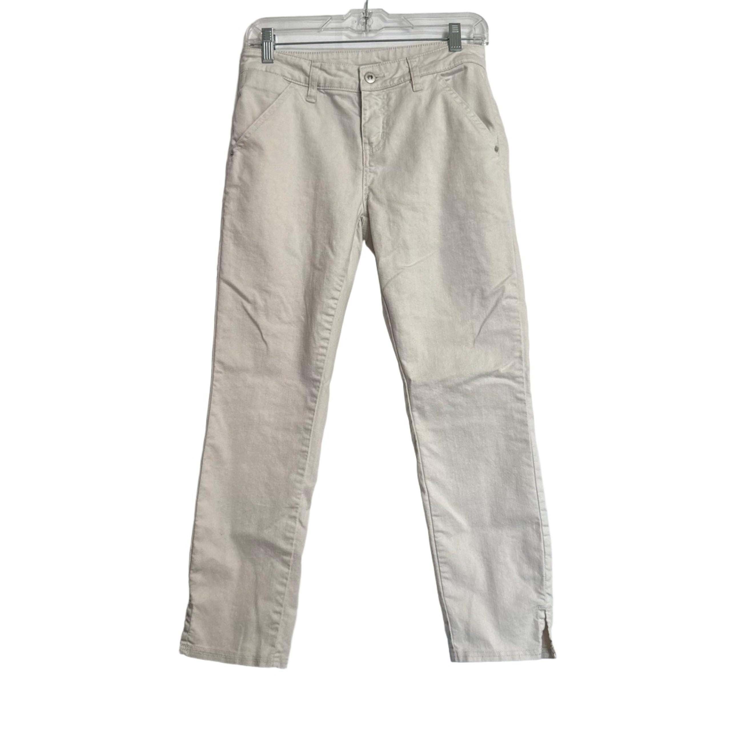 prAna Womens 0 Regular Beige Straight Leg Casual Stretch Belt Loops