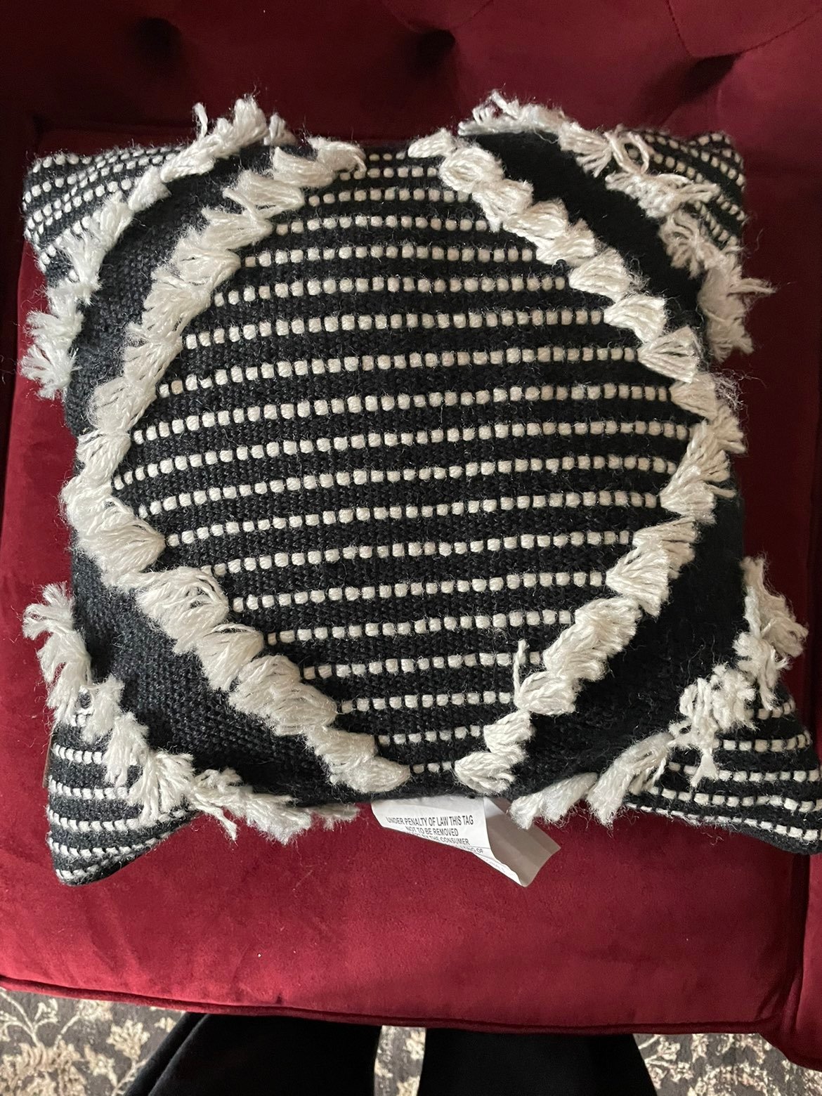 NW ALLEN + ROTH BLAK/WHT OUTDOOR PILLOW 16 x 16