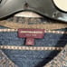 Johnston & Murphy Blue Lambswool Blend Striped V Neck Sweater Size Large