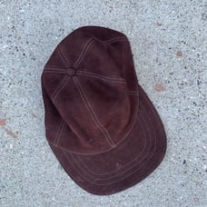 Brown suede baseball cap