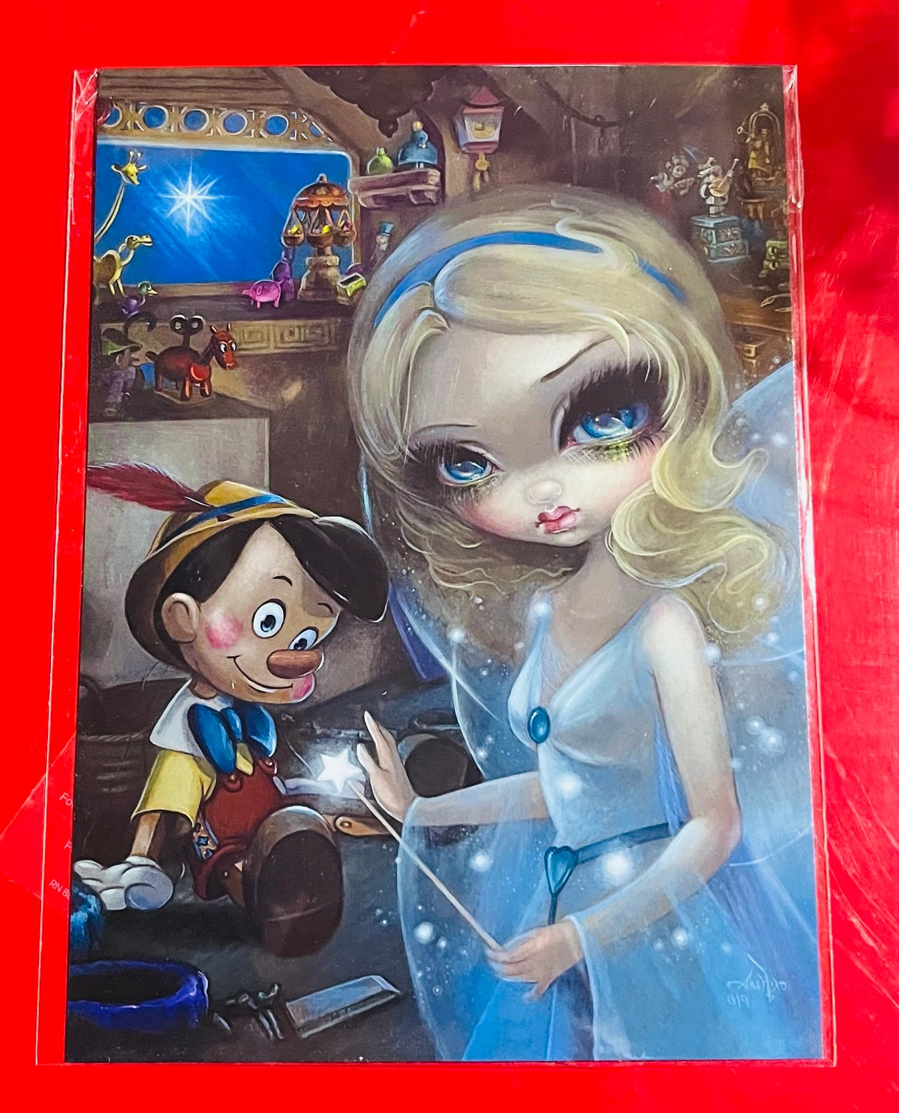 Disney WonderGround Pinocchio The Blue Fairy Postcard by Jasmine Becket-Griffith