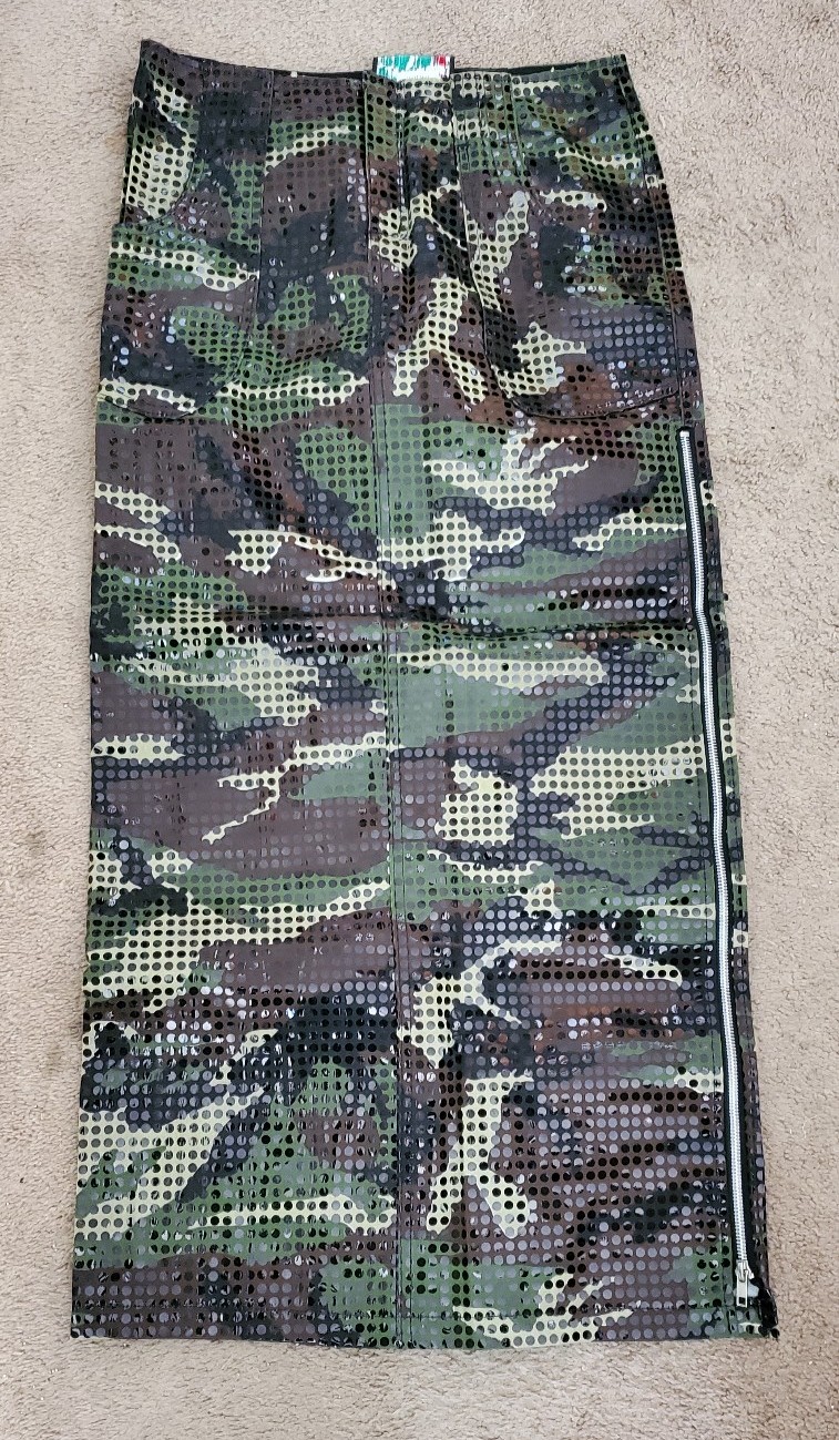 Lip Service GLAMOUFLAGE Camo Dot Maxi Skirt sz Small 2000 y2k Deadstock