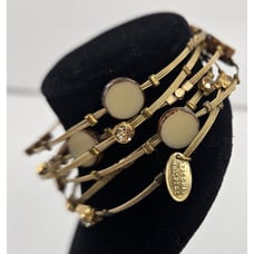 Seasonal whispers Gold Tone Set Of 6 Stackable Bracelets Bangle Rhinestone