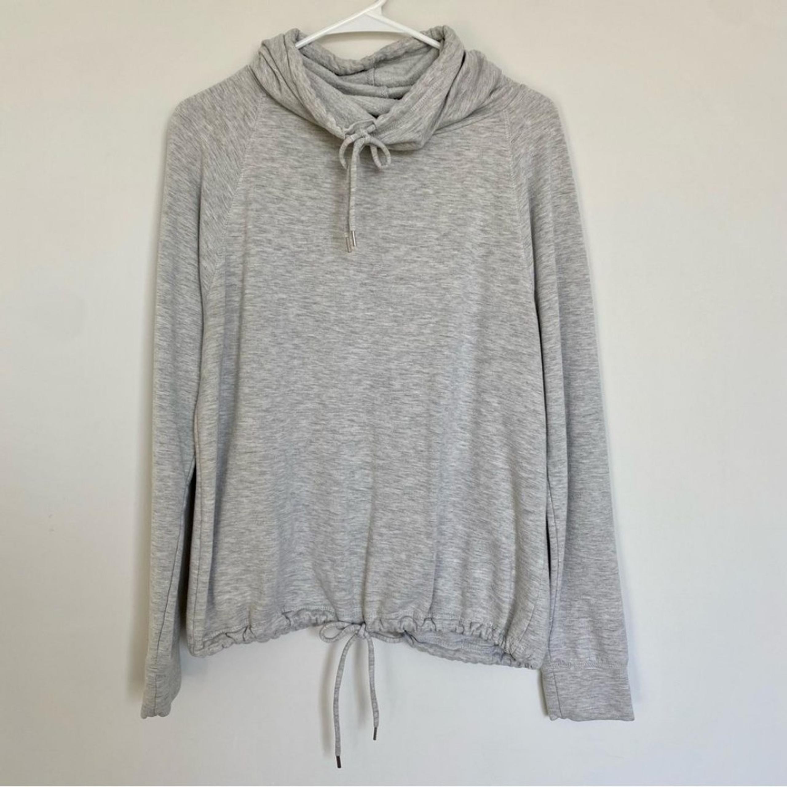 Gilligan & O’malley Grey Double Drawstring Sweatshirt Athleisure Size Medium