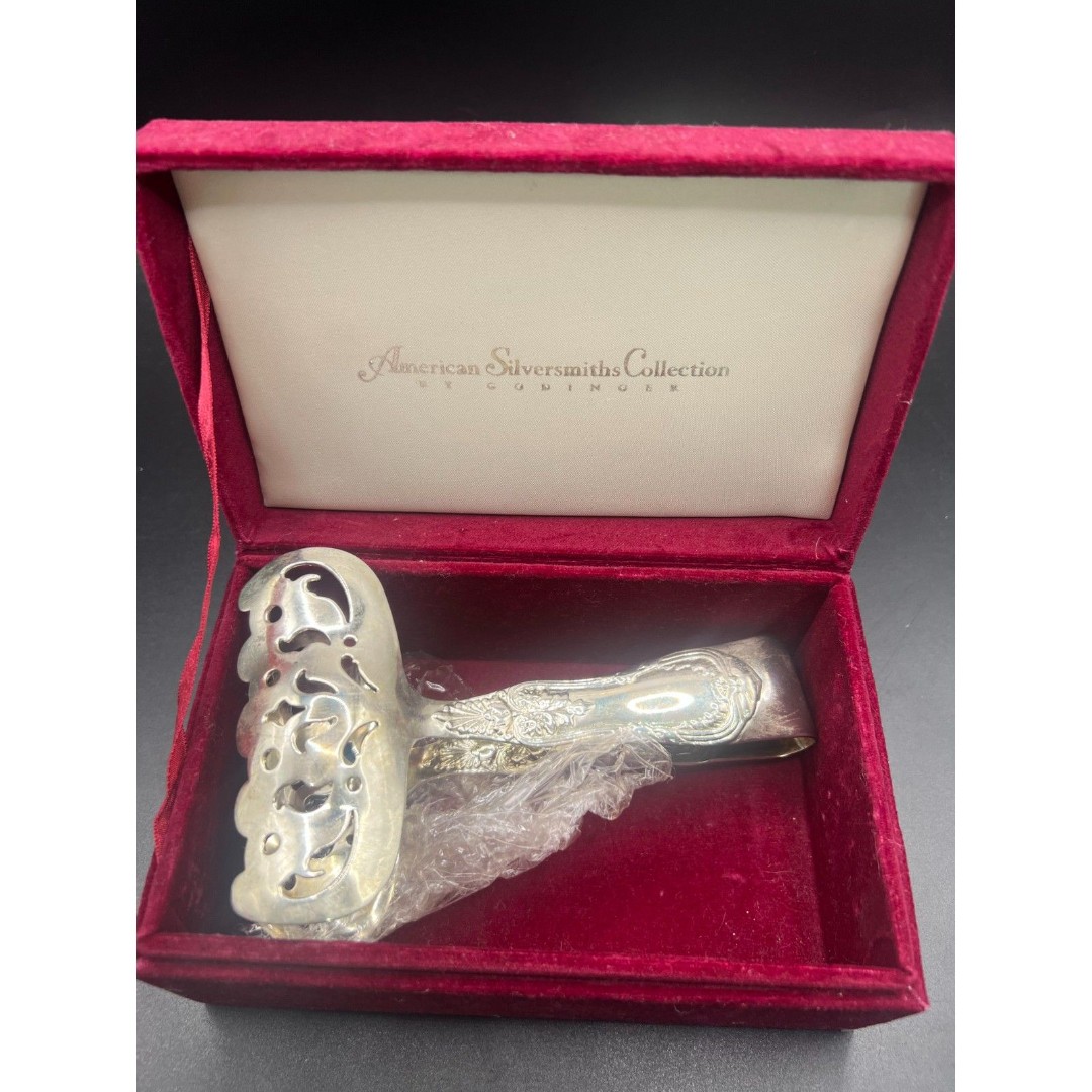 American Silversmiths By Godinger Asparagus Tongs w/ Box Reproduction Of Tiffany