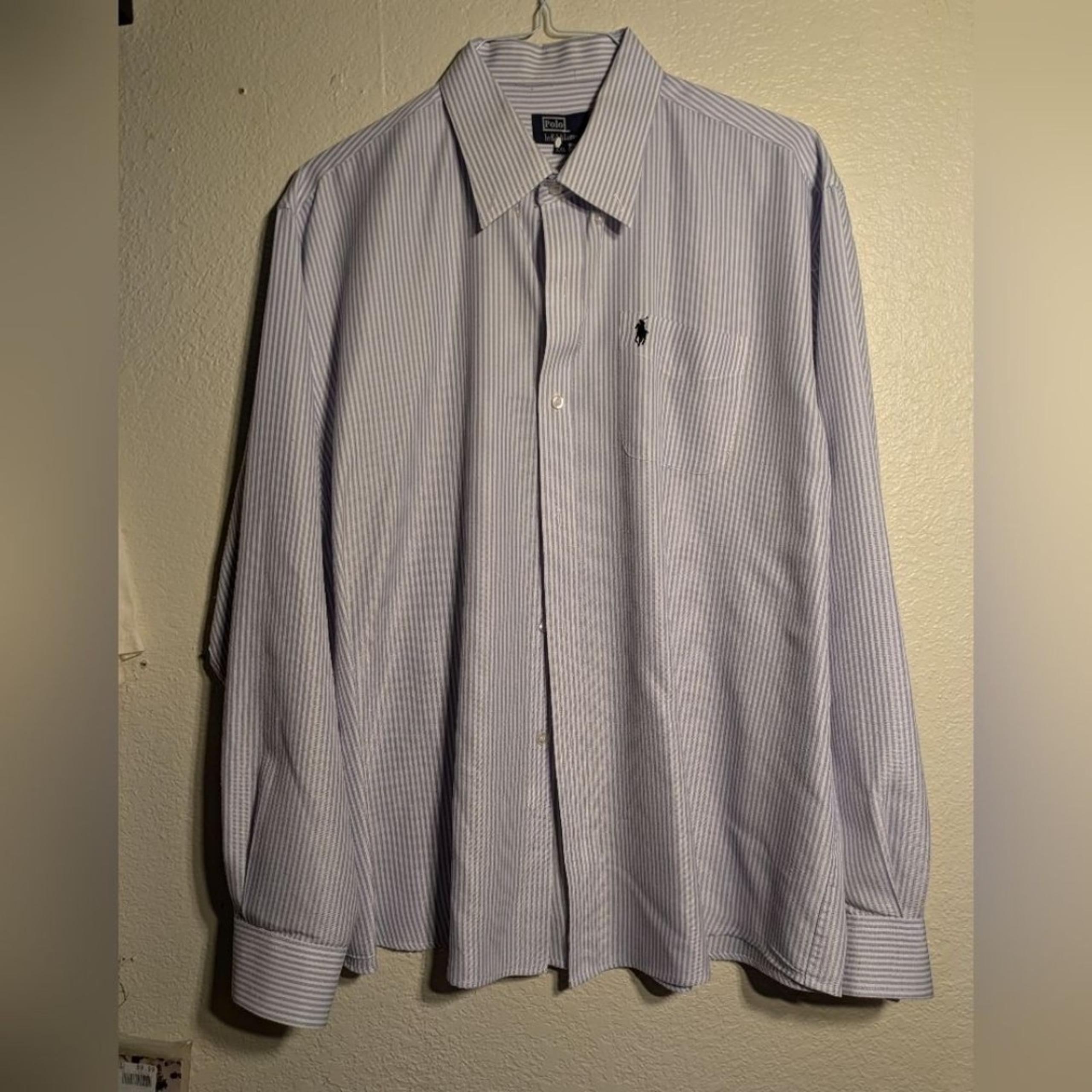 Polo by Ralph Lauren Men's Blue Striped Shirt Size Xxl Pre-owned