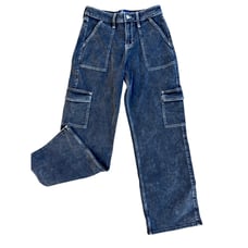 NWT Hollister high rise vintage baggy cargo black jeans. size 27x30.5