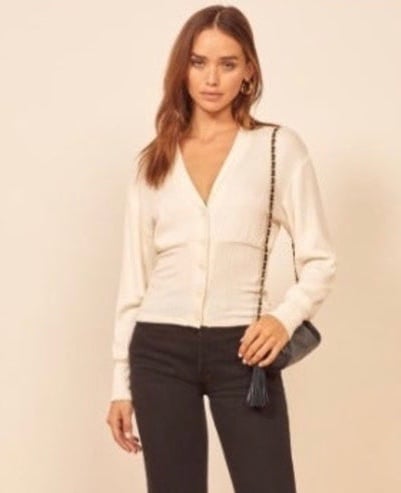 NEW Reformation Vitalia Ribbed Top