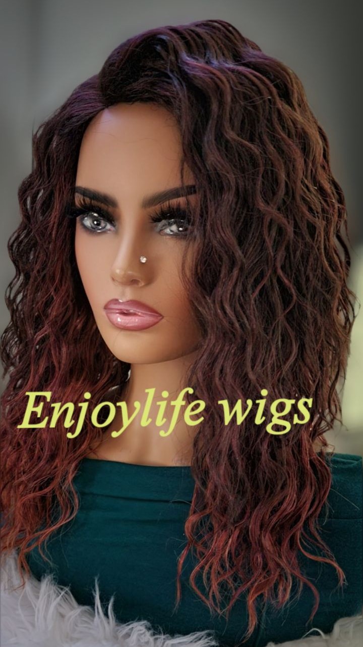 Human hair water wave wig